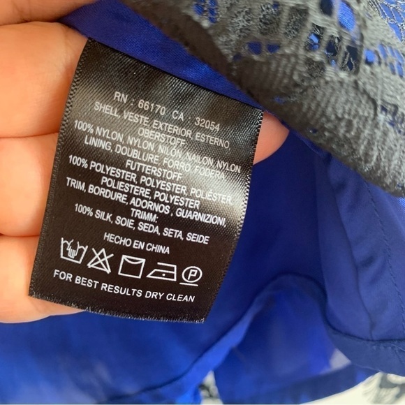 ANTHROPOLOGIE Moulinette Soeurs Royal Blue Lace Cottagecore Dress Size 4 - Picture 12 of 14